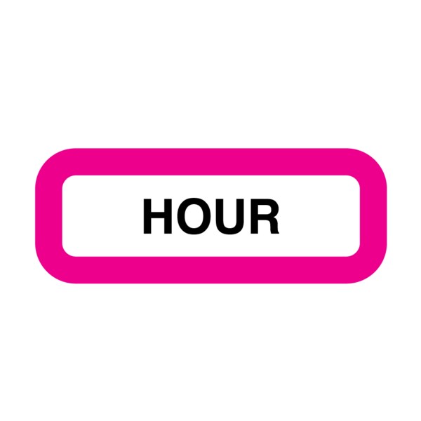 Position Labels - Hour 1/2" x 1-1/2" White w/Red & Black